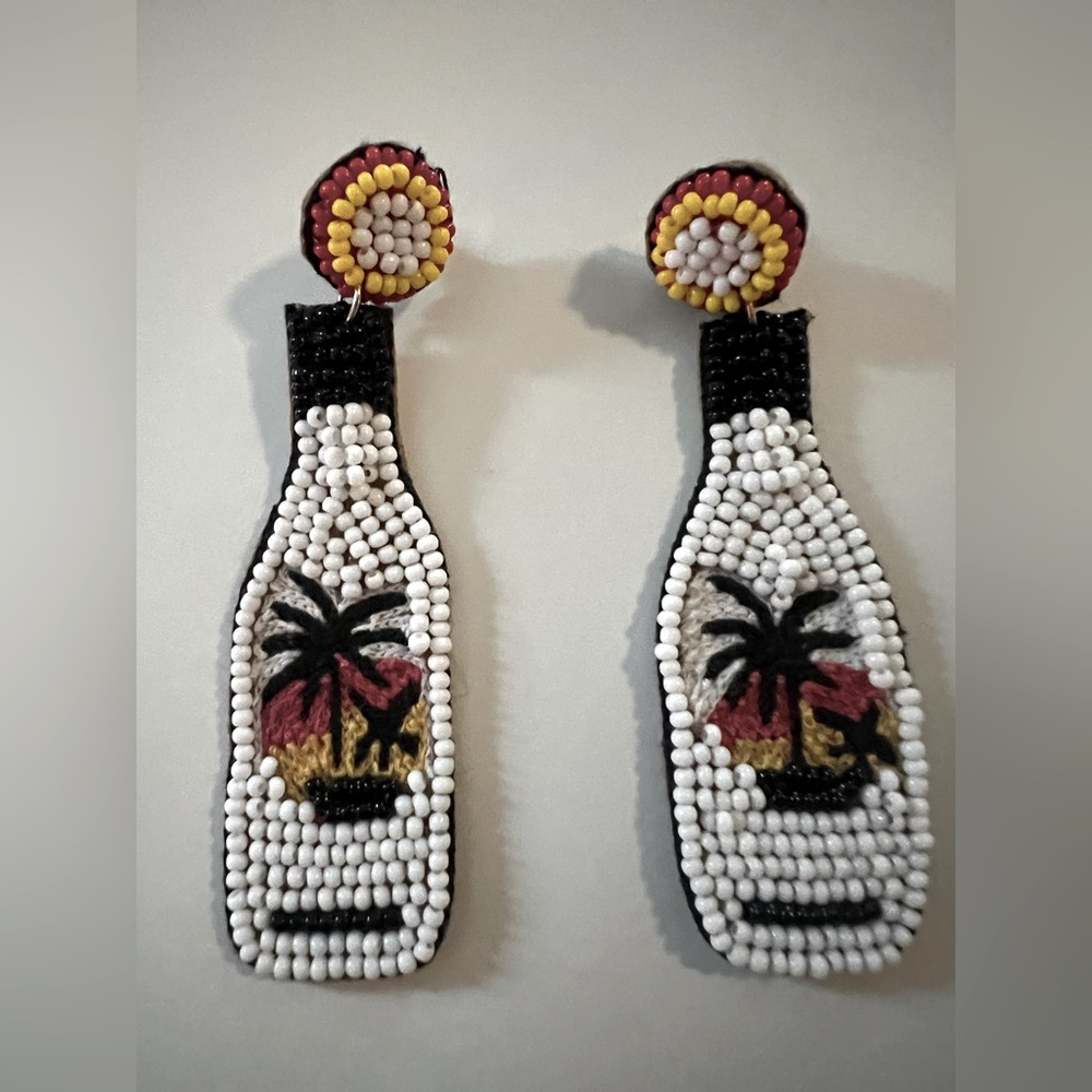 Malibu Rum Inspired Bottle Earrings